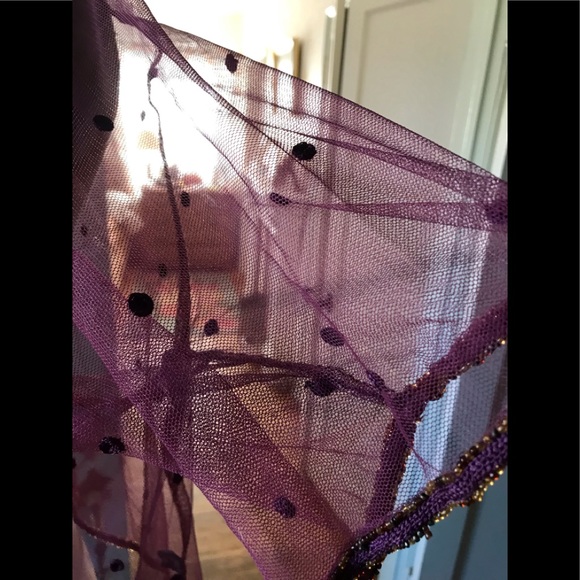 Purple mesh beaded ballerina style jacket romantic BoHo fairy - Picture 3 of 9